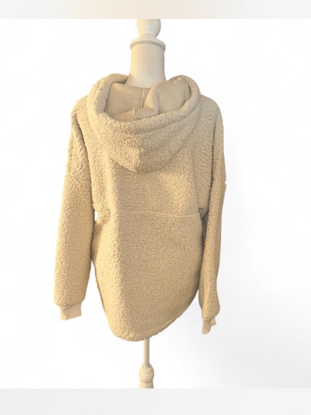 Victoria's Secret Cream Sherpa Half-Zip Hoodie - Picture 5 of 9